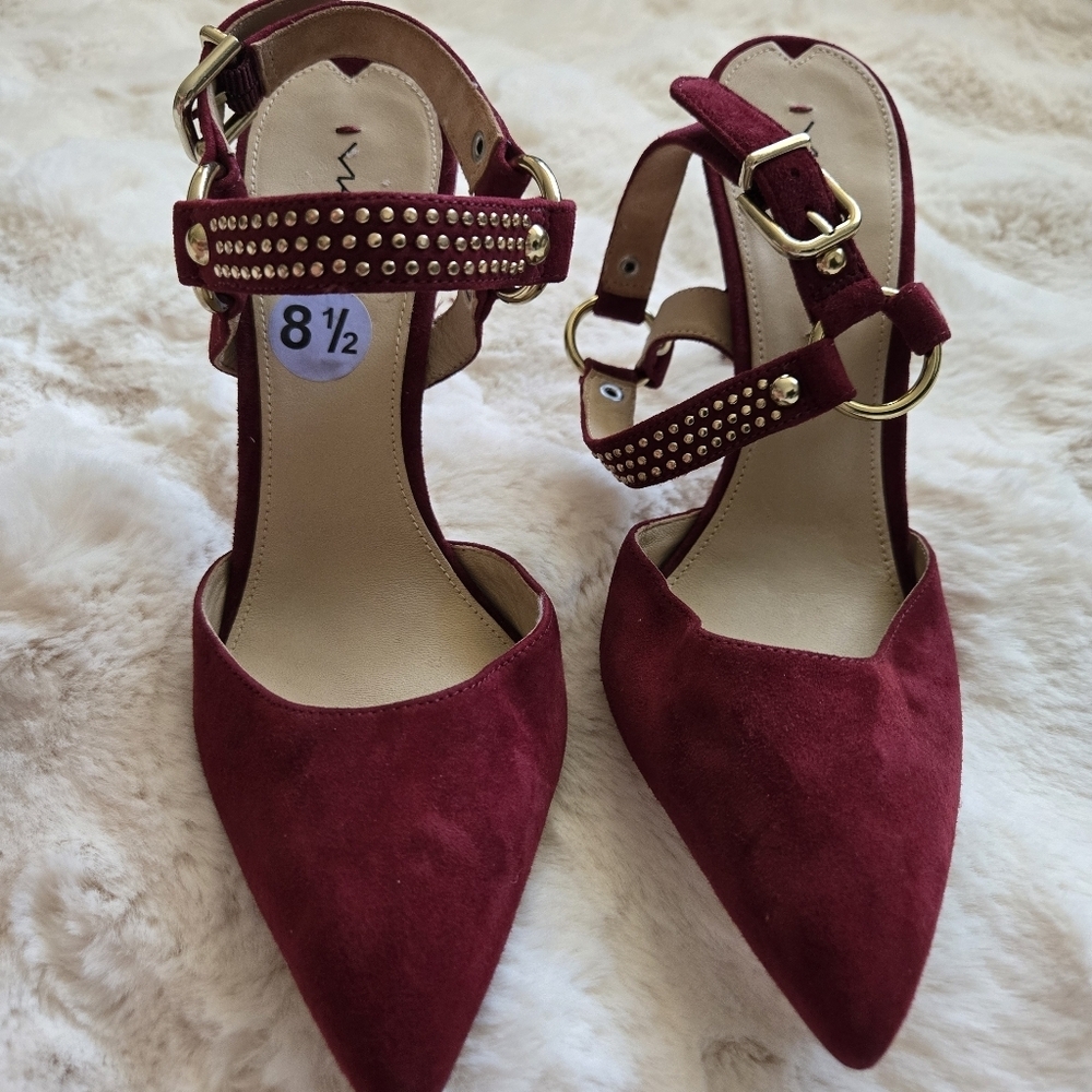 Via Spiga Strappy Heels Maroon Size 8.5
